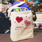 Loving Hearts Personalized Canvas Valentine Tote Bag